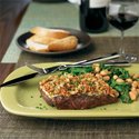 Porcini-Dusted Steaks with Horseradish Crust